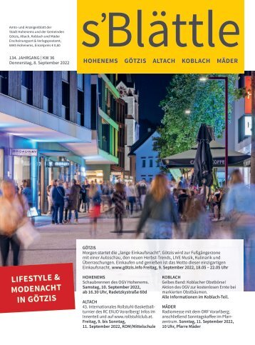 s'Blättle Nr. 36 - Do, 8. September 2022