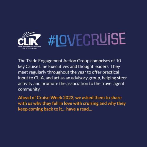 CLIA Trade Engagement - Why I Love Cruise 