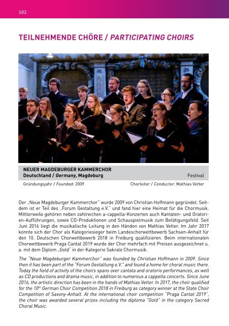 Chorfest Magdeburg 2022 - Program Book