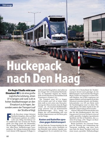 Huckepack nach Den Haag - Universal Transport