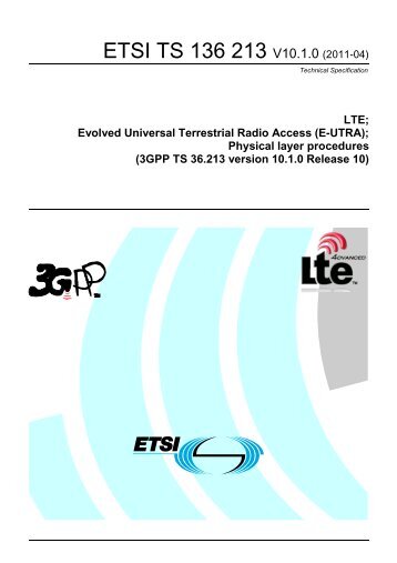 TS 136 213 - V10.1.0 - LTE; Evolved Universal Terrestrial ... - ETSI