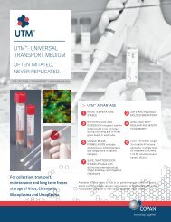 UTM™: Universal TransporT MediUM - Copan Diagnostics