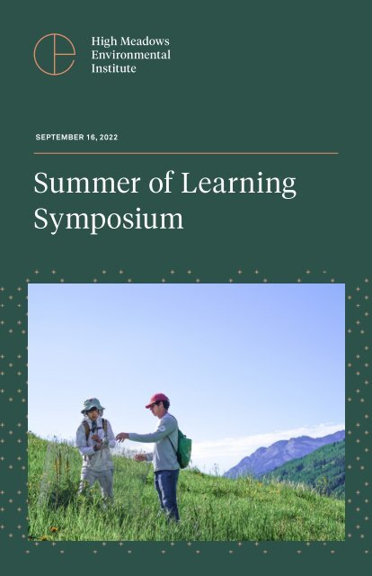 Summer Of Learning Symposium - 2022 Program