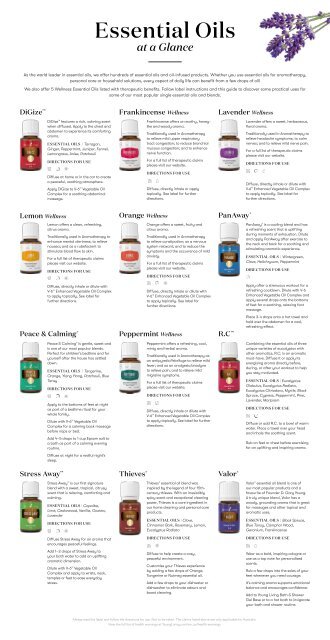 Essential Oils At A Glance Digital Library Young Living Essential Oils At A Glance Digital Library Young Living