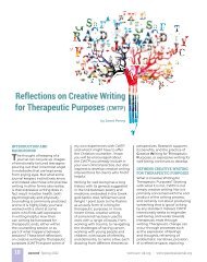 Reflections on Creative Writing for Therapeutic Purposes - Janet Penny