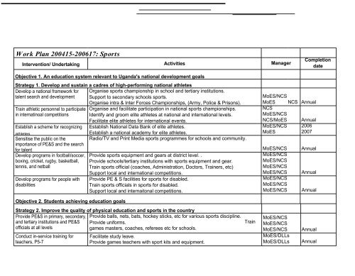 Education Sector Strategic Plan 2004-2015 - Planipolis