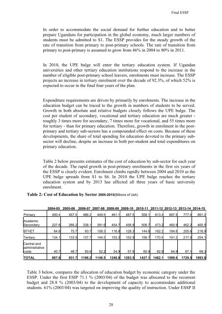 Education Sector Strategic Plan 2004-2015 - Planipolis