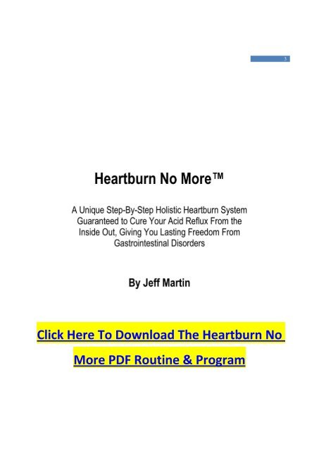 Heartburn No More PDF Manual Download & Read Jeff Martin's Guide for Curing Acid Reflux and Heartburn 