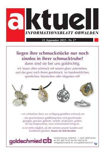 Aktuell Obwalden | KW37 | 15. September 2022