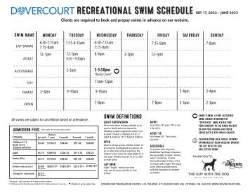 Dovercourt Rec swim fall Sep 2022 - Jun 2023