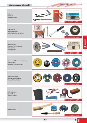 Warengruppen-Übersicht Werkzeuge Seite 3/2 – 3/17 Seite 3/18 – 3 ...