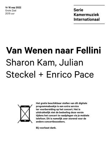 2022 09 16 Van Wenen naar Fellini - Sharon Kam, Julian Steckel + Enrico Pace