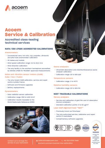 Acoem Service & Calibration flyer