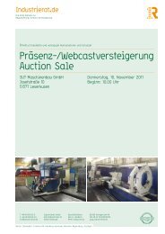 Präsenz-/Webcastversteigerung Auction Sale - Industrie Rat