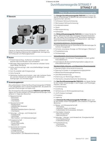 Durchflussmessgeräte SITRANS F 4