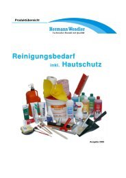 Reinigungsbedarf inkl. Hautschutz - Hermann Wendler GmbH