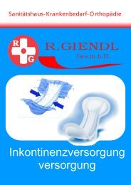 Tarifprodukt der Krankenkasse - Bandagist R. Giendl