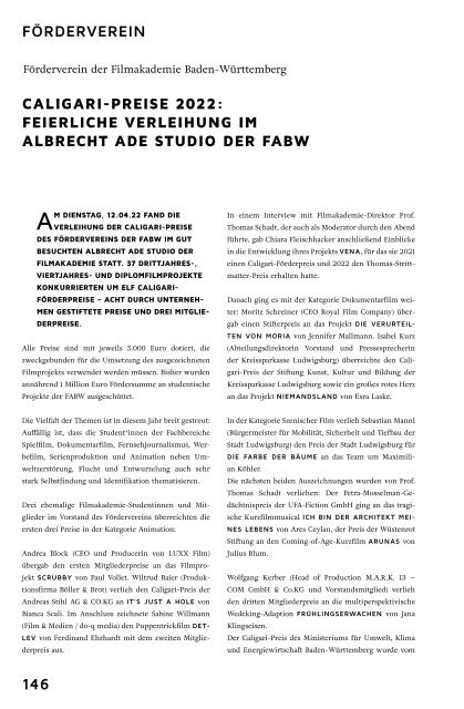 Campus Magazin Filmakademie Baden-Württemberg 22/23