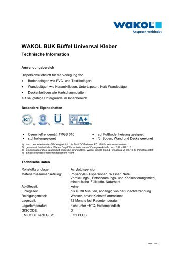 WAKOL BUK Büffel Universal Kleber - Wakol GmbH