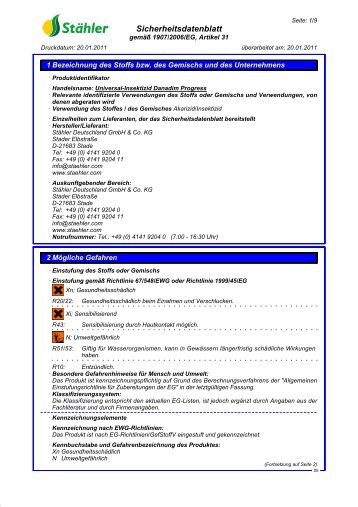 Danadim Progress Universal-Insektizid PDF - Stähler GmbH & Co. KG