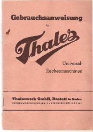 Beschreibung der Thales-Universal-Rechenmaschine