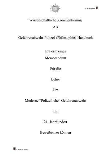 Teil C (Memorandum..Gefahrenabwehr-Polizei-(Philosophie)-Handbuch )