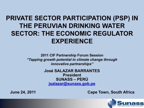 (psp) in the peruvian drinking - Climate Investment Funds