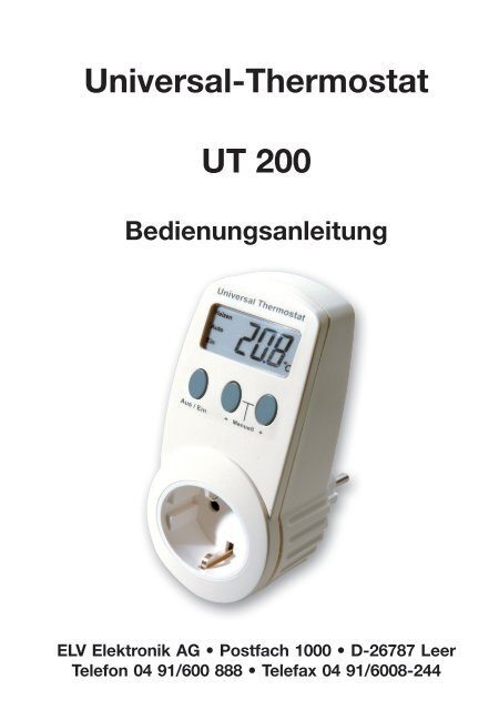 Universal-Thermostat UT 200 - ELV