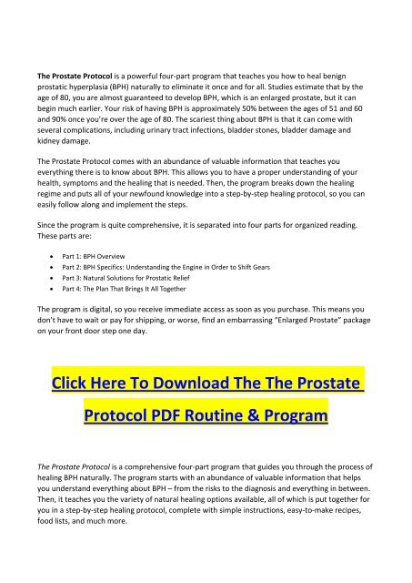 The Prostate Protocol PDF Manual Download & Scott Davis's Solution for BPH