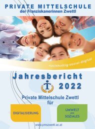 PMS Zwettl des Vereins für Franziskanische Bildung - JB 2022