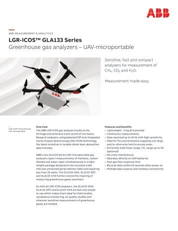 ABB LGR-ICOS UAV-microportable gas analysers GLA133 series