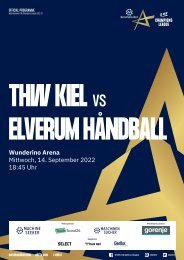 Zebra Hallenheft THW Kiel vs. Elverum Handball
