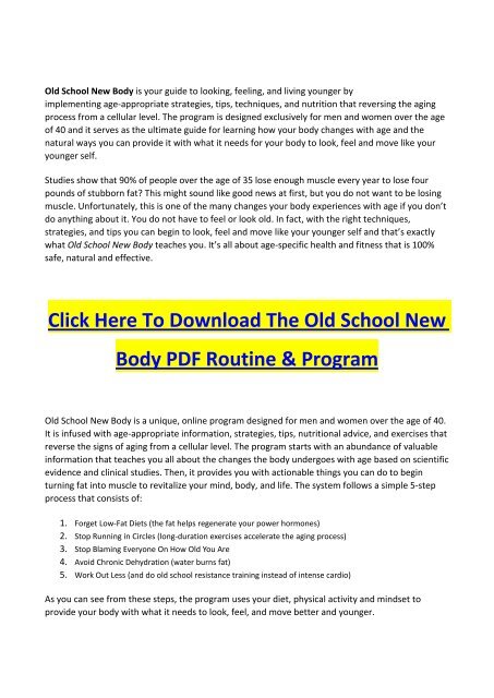 Old School New Body PDF Manual Download & eBook by Steve and Becky Holman Becky