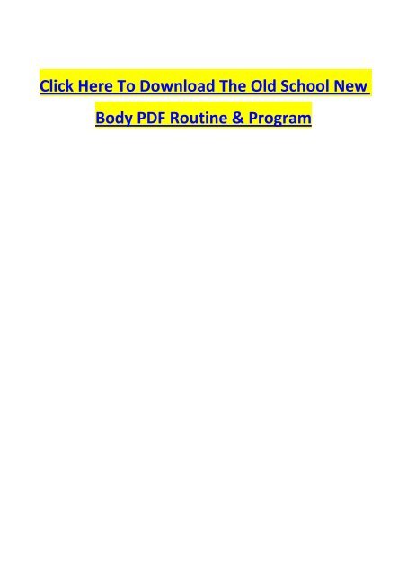 Old School New Body PDF Manual Download & eBook by Steve and Becky Holman Becky