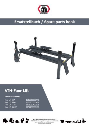 ATH-Heinl ERSATZTEILBUCH SPARE PARTS BOOK ATH-Four Lift 55P/AP/HP/HAP_092022