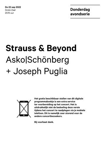 2022 09 22 Strauss & Beyond - Asko|Schönberg + Joseph Puglia