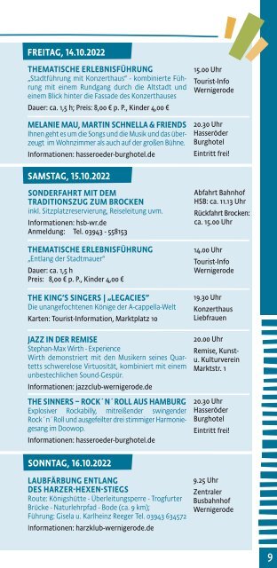 Wernigerode & Schierke Oktober Tipps 2022