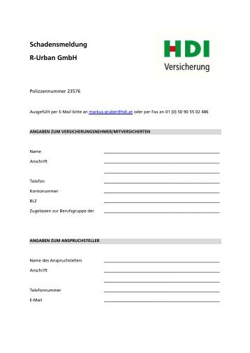 Formular zur Schadensmeldung - TalkTalk Telecom GmbH