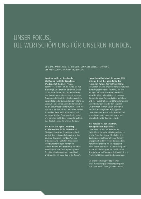 Hyder Consulting unser unterneHmen