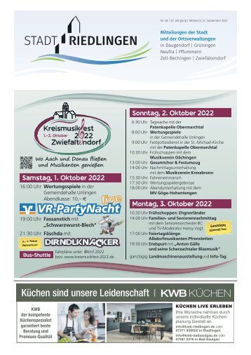 Amtliches Mitteilungsblatt Riedlingen 21.09.2022