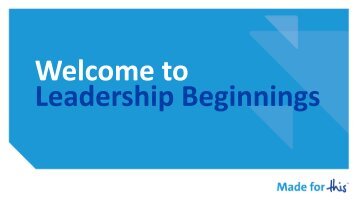 Leadership Beginnings Executive Presentation