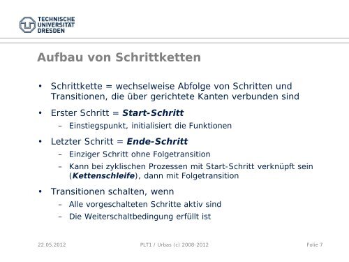 Prozedursteuerung, Ablaufsteuerung - Fakultät Elektrotechnik und ...