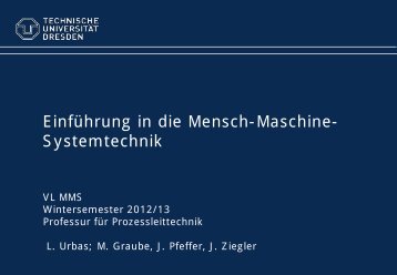 Einführung in die Mensch-Maschine-Systemtechnik