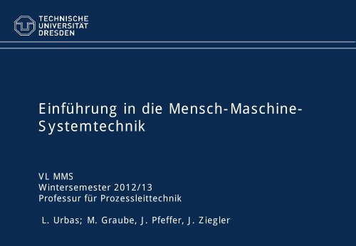 Einführung in die Mensch-Maschine-Systemtechnik