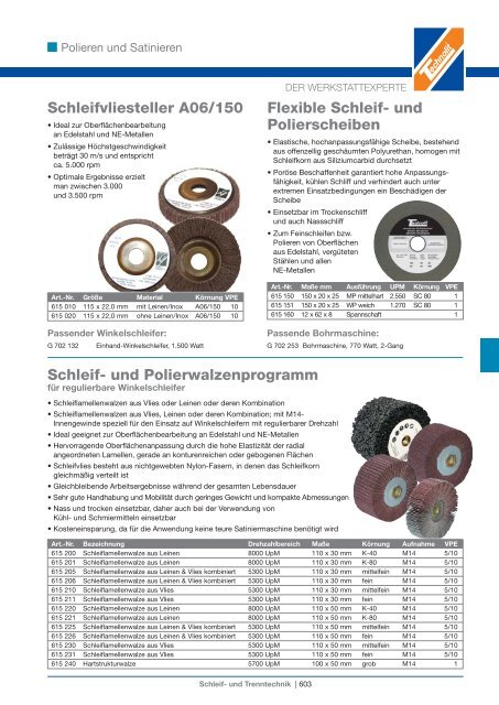 Schleif- und Trenntechnik - Technolit