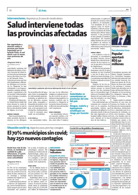 Edición impresa, jueves 22 de septiembre de 2022