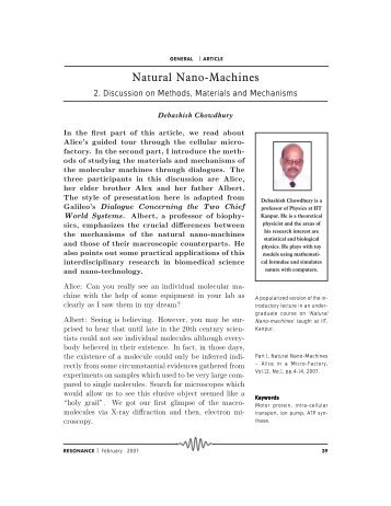 Natural Nano-Machines - Indian Academy of Sciences