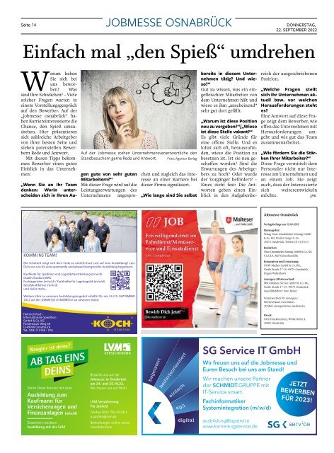 Das MesseMagazin zur jobmesse osnabrück 2022