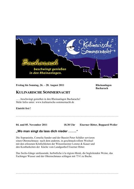 Veranstaltungen 2011 - Weingut Dr. Randolf Kauer