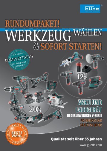 Güde Katalog Akku Werkzeuge und Geräte 12V und 20V